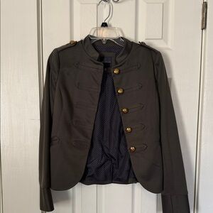 The Limited Dark Green Military Blazer with Gold Accents